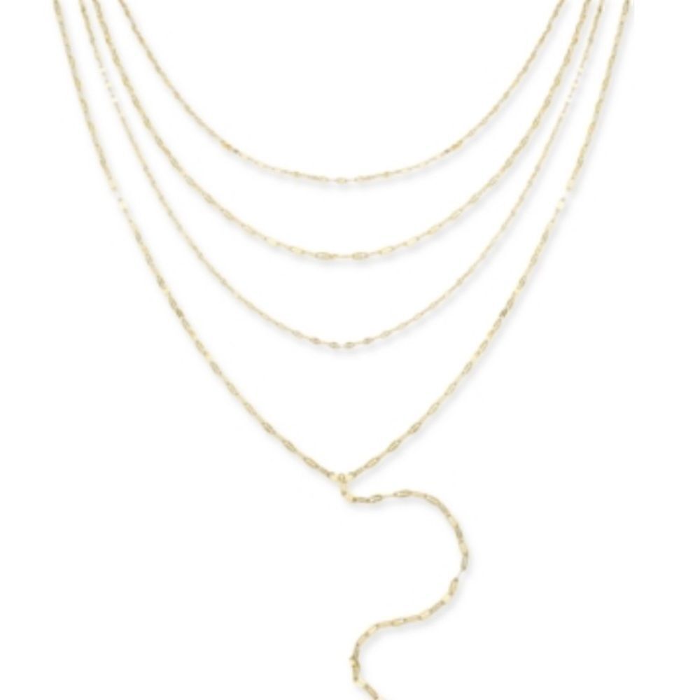 INC International Concepts Gold-Tone Shimmer Chain Multi-Row Necklace